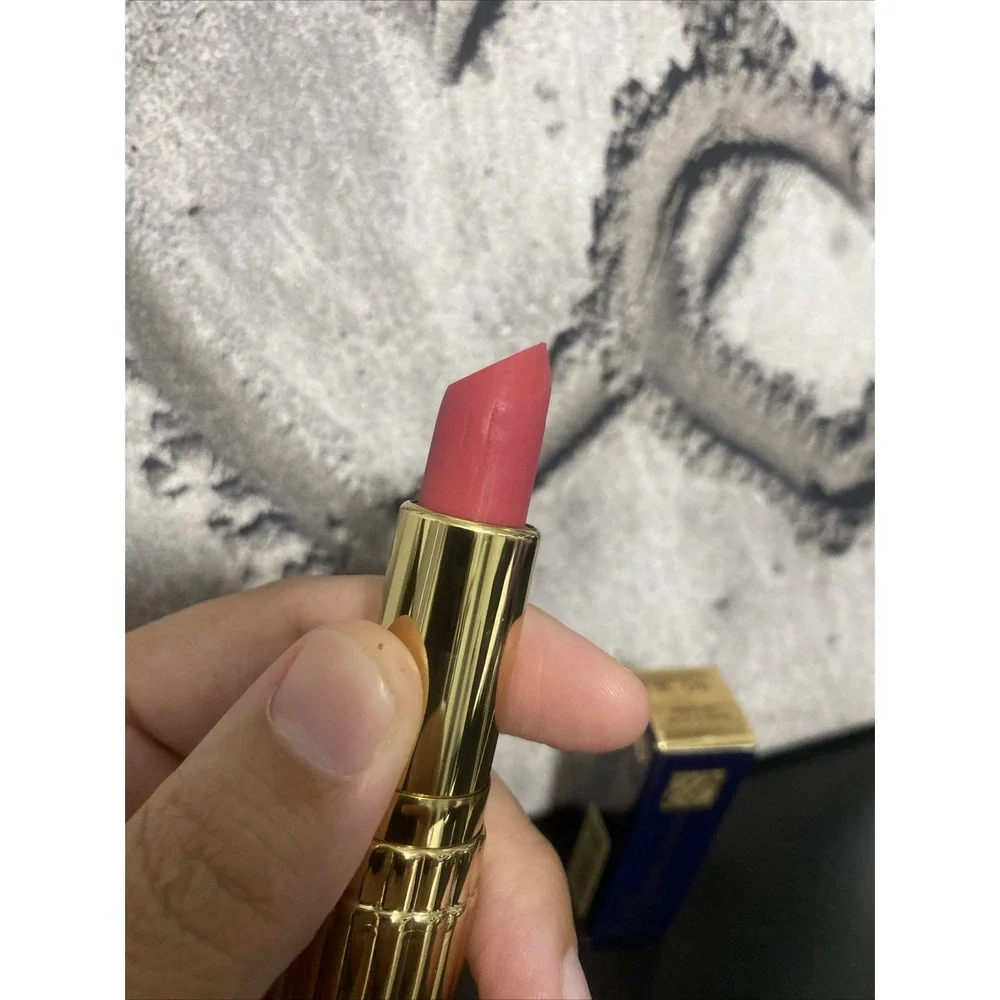 ESTEE LAUDER Lipstick IC 06 Indelibly Rich & Rosy Gold Ribbed Tube Rare!!! New